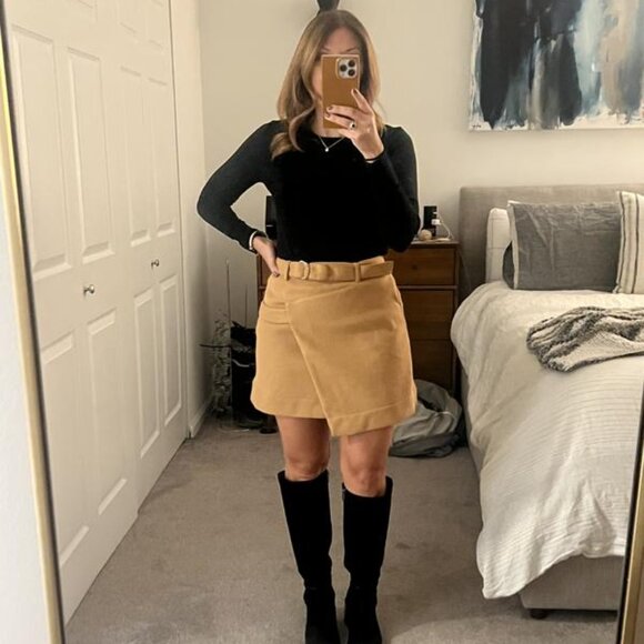 Anthropologie Maeve Belted Wrap Mini Skirt 12 new nwt cedar color - Picture 4 of 7